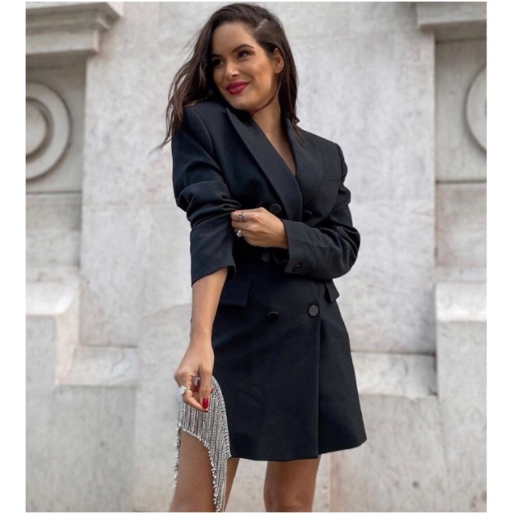 Zara limited edition blazer dress jewel trim - Picture 3 of 16